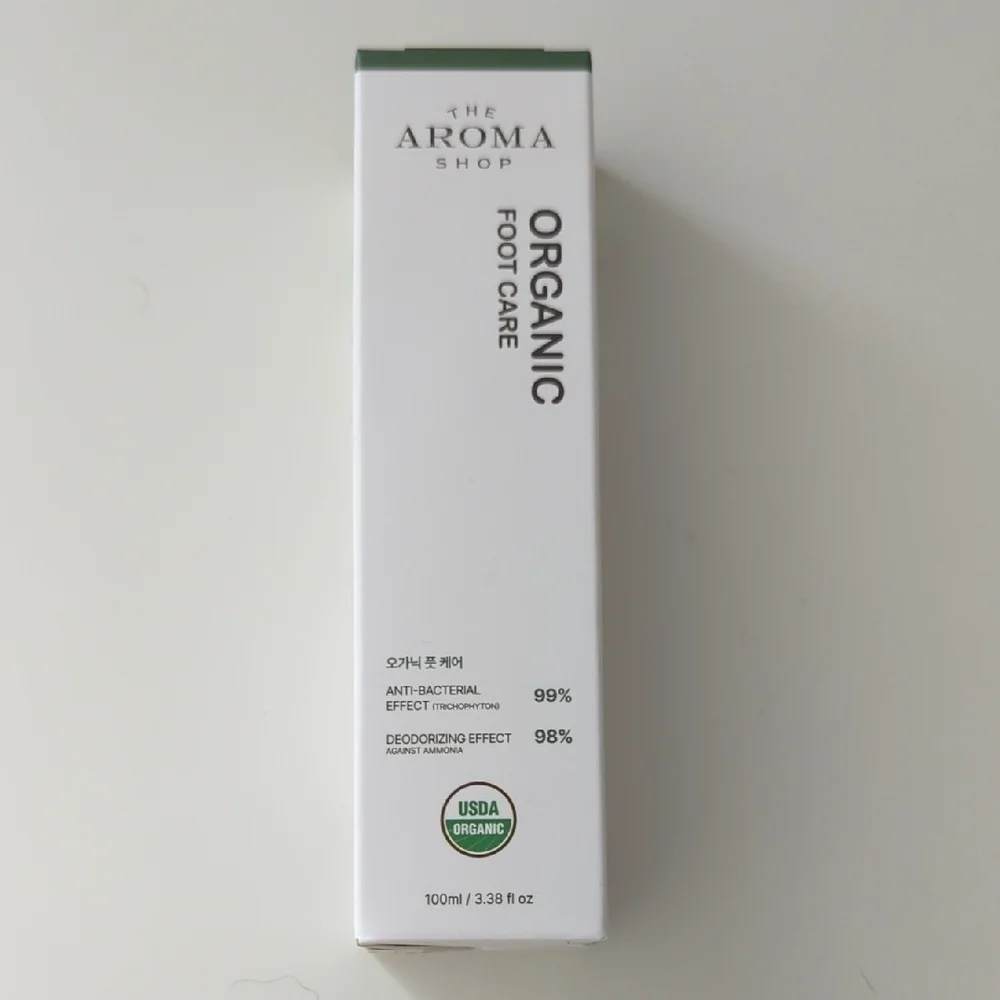 NIB The Aroma Shop Organic Foot Care Anti Bacterial Deodorizing 3.38 Fl Oz